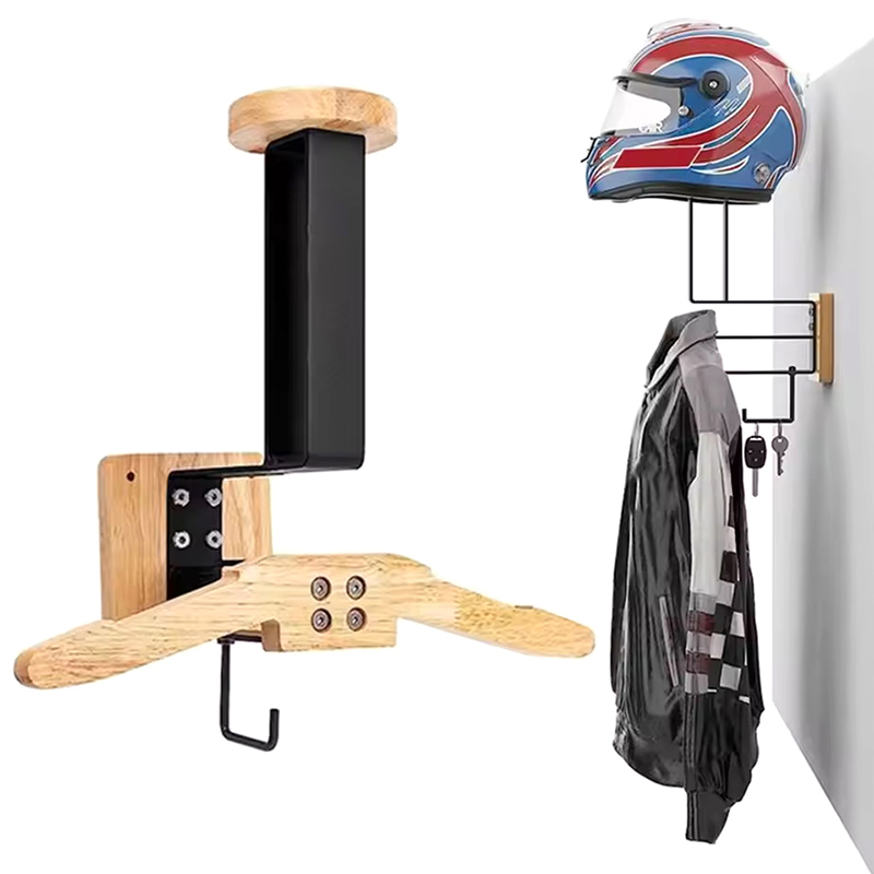Motorcycle Gear Hanger - Tempat Helm Walnut Hitam - Helm