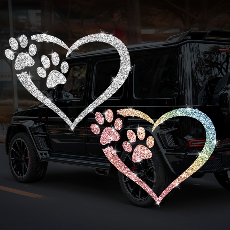 Motorcycle Gear For Dogs - 1 Buah Stiker Berbentuk Hati Kaki