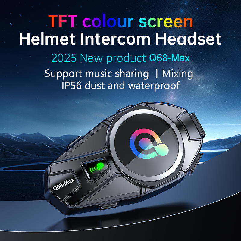 Intercom Headset Helmet - Q68 Max Interkom Helm Sepeda Motor