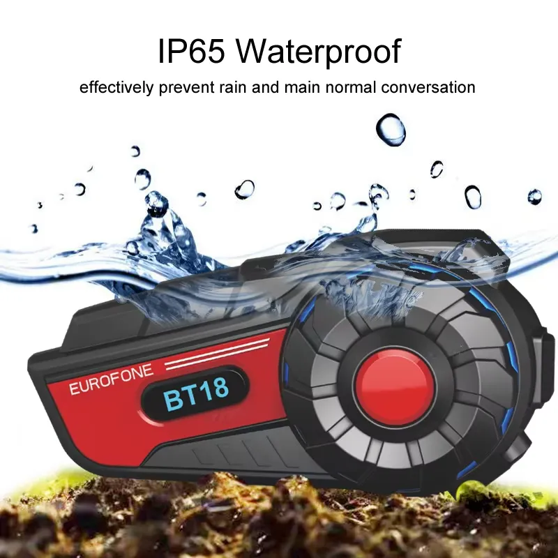 Intercom Headset Helmet - Interkom Helm Motor BT18 IP67 Tahan