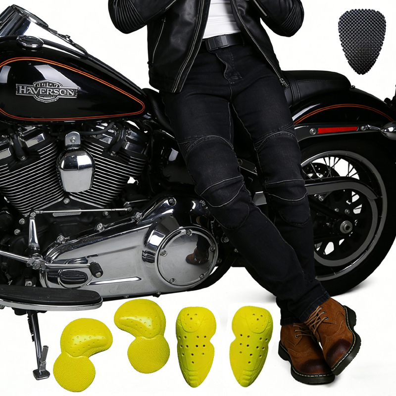 Motorcycle Gear Jeans - Celana Jeans Motor Trail Hitam Pria,