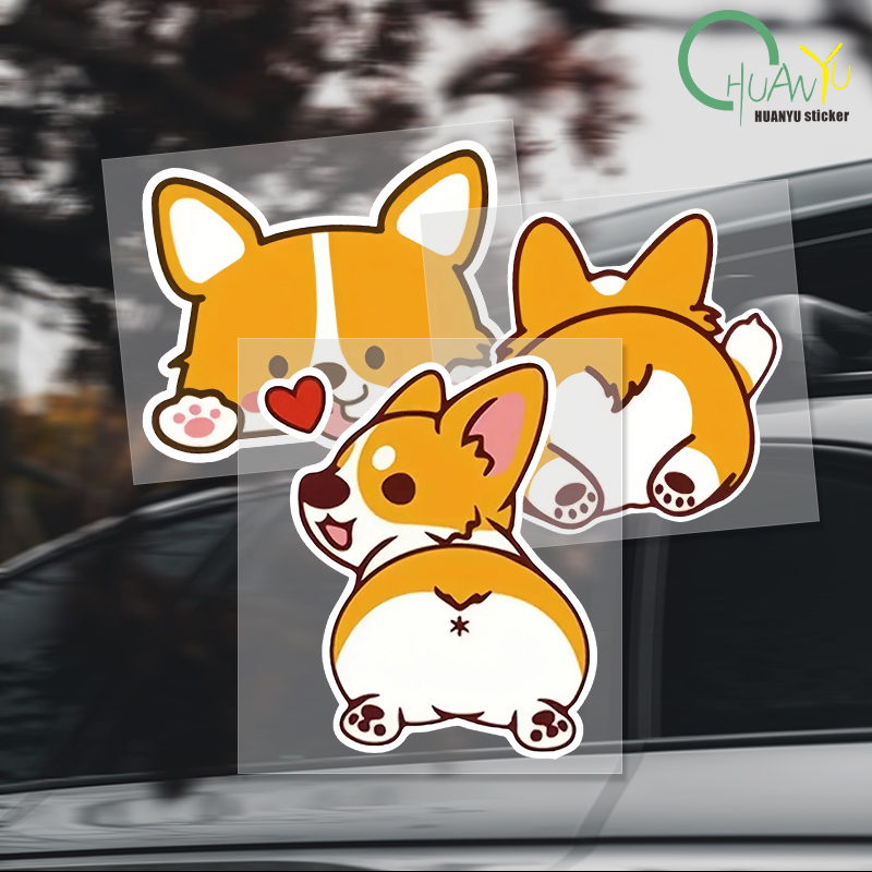 Motorcycle Gear Outlet - Stiker mobil kartun stiker Corgi listrik,