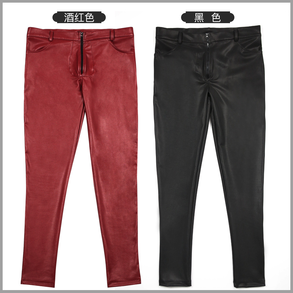 Jeans Skinny Kulit PU Pria Cel - Motorcycle Gear Jeans ulasan dan harga