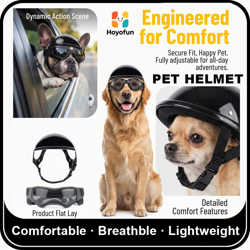 Set Kacamata Helm Motor untuk  - Motorcycle Gear For Dogs ulasan dan harga
