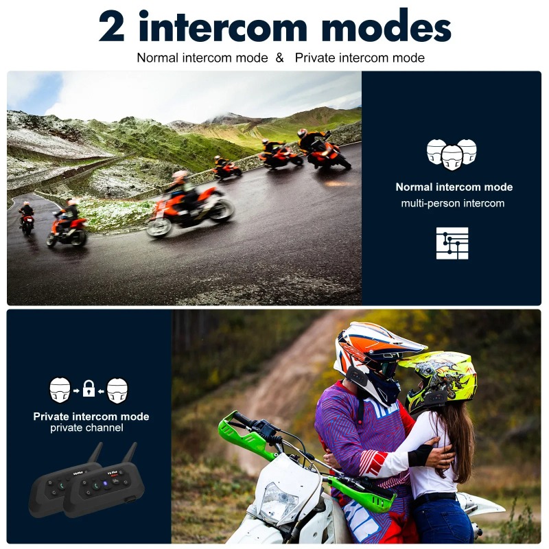 V6 PRO+ 6 Riders Headset Helm  - Intercom Headset Helmet ulasan dan harga