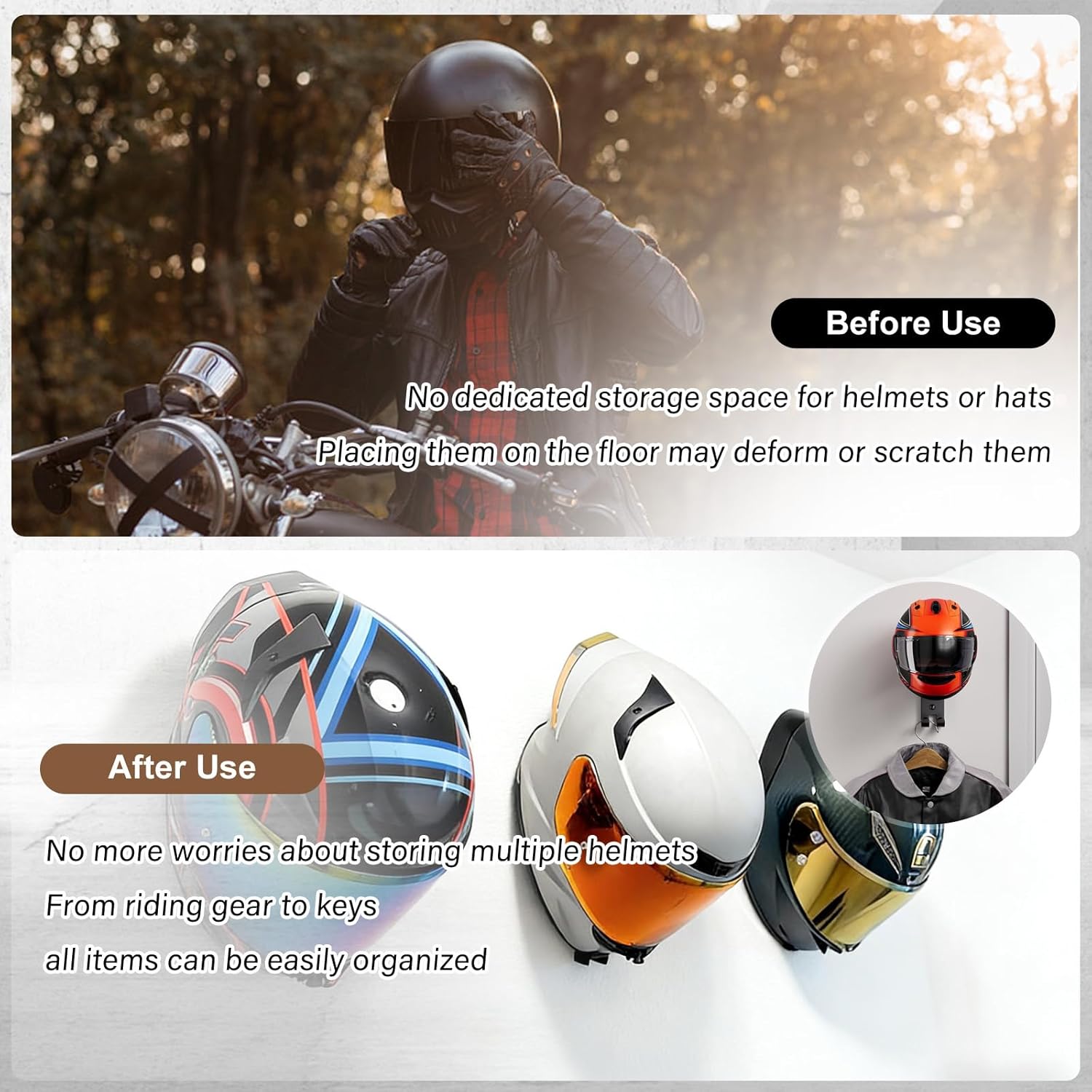 Penyangga Helm Motor untuk Din - Motorcycle Gear Hanger ulasan dan harga